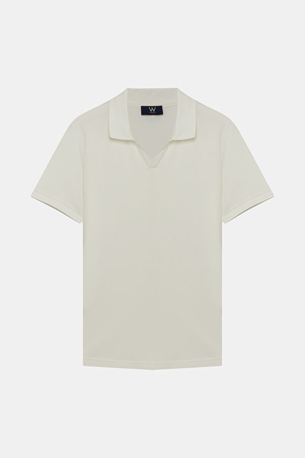 BEYAZ POLO YAKA T-SHİRT
