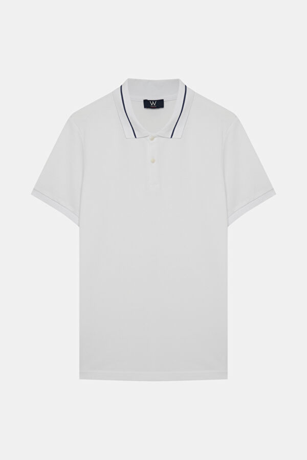 BEYAZ POLO YAKA T-SHİRT