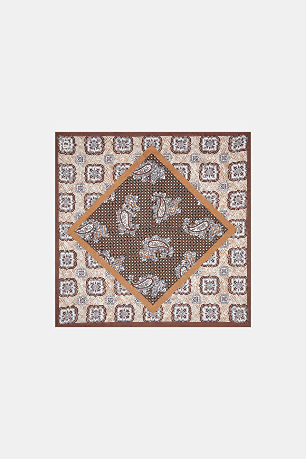 KAHVE %100 İPEK MENDİL