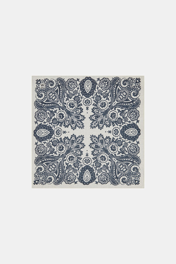 ÇİÇEK DESENLİ İPEK MENDİL