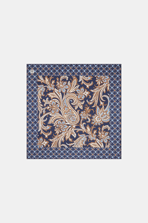 LACİVERT %100 İPEK MENDİL
