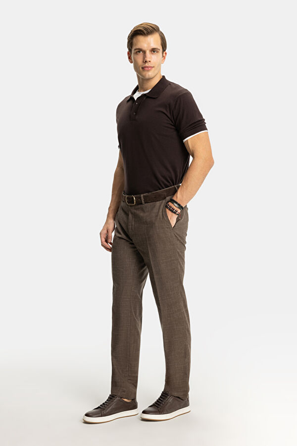 STANDART KALIP KAHVE POLO YAKA T-SHİRT 3