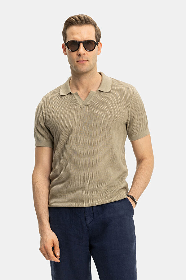 STANDART KALIP VİZON POLO YAKA T-SHİRT