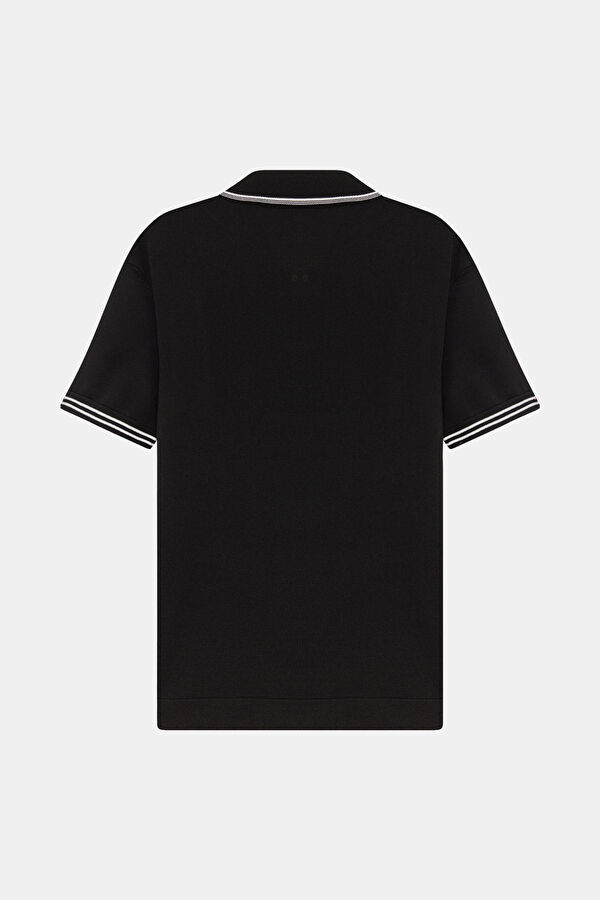 STANDART KALIP SİYAH POLO YAKA T-SHİRT 2