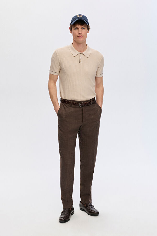 STANDART KALIP BEJ POLO YAKA T-SHİRT 2