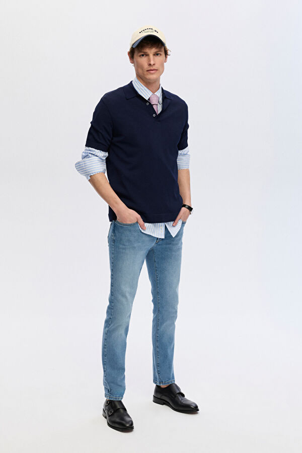 STANDART KALIP LACİVERT POLO YAKA T-SHİRT 2