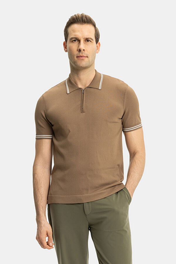 STANDART KALIP VİZON POLO YAKA T-SHİRT