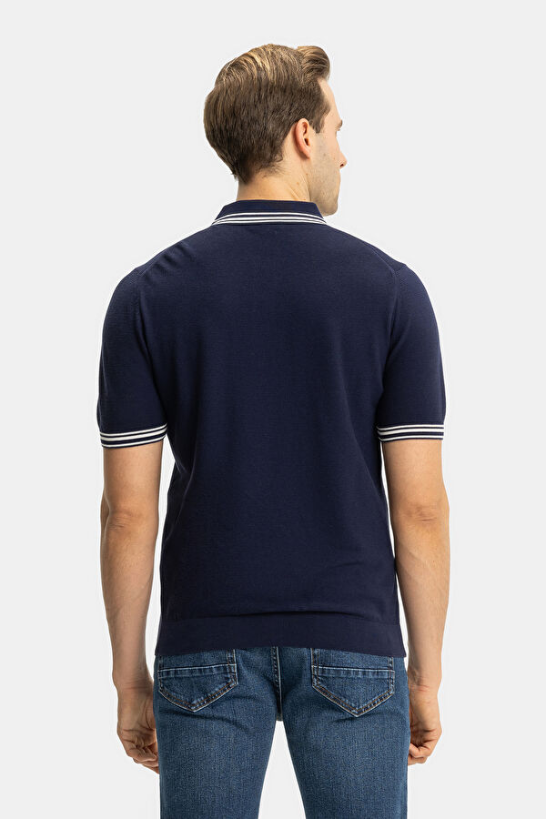STANDART KALIP LACİVERT POLO YAKA T-SHİRT 2
