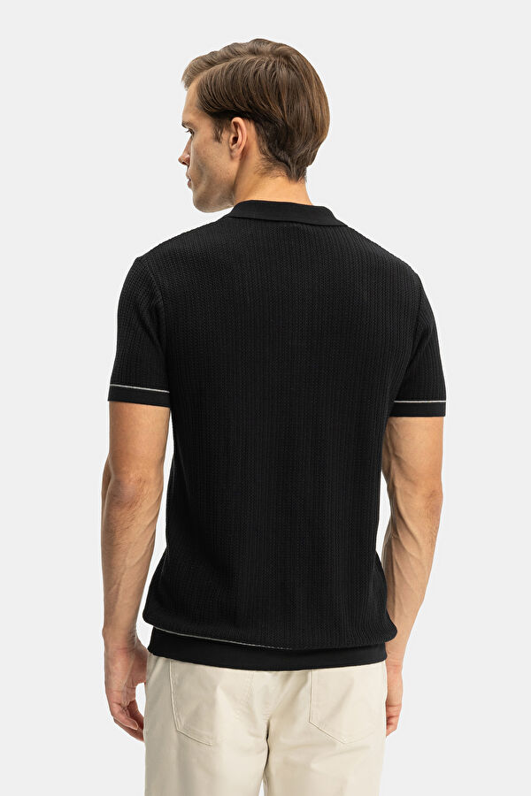 STANDART KALIP SİYAH POLO YAKA T-SHİRT 2