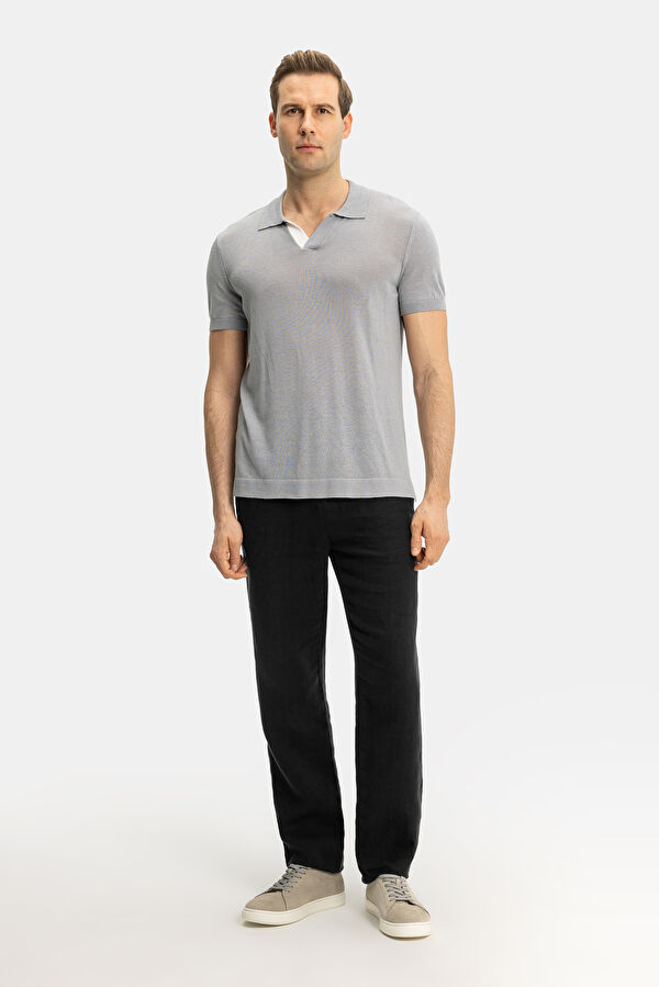 STANDART KALIP GRİ POLO YAKA T-SHİRT 4