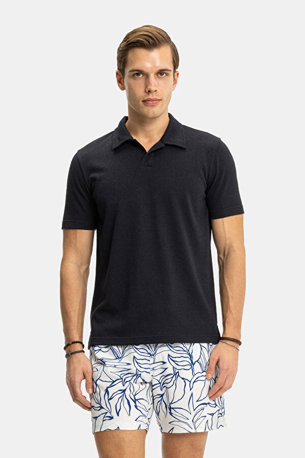 STANDART KALIP LACİVERT POLO YAKA T-SHİRT
