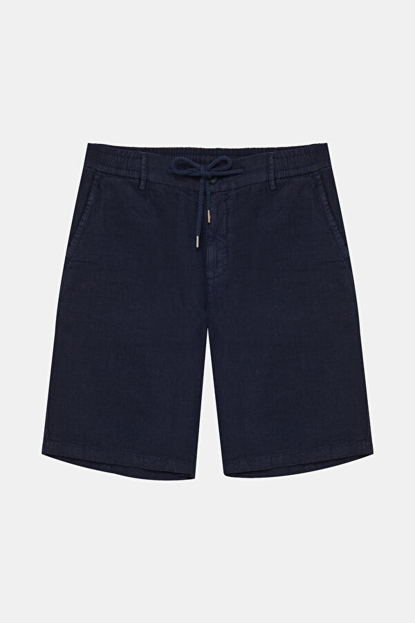LACİVERT KETEN BERMUDA 4