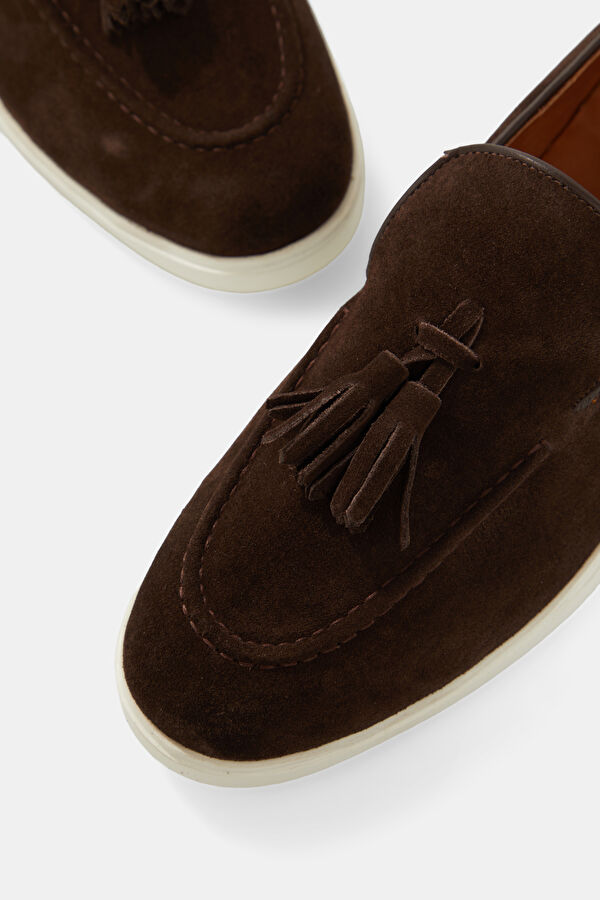 KAHVE SÜET PÜSKÜLLÜ LOAFER AYAKKABI 4