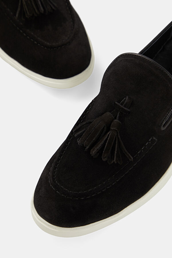 SİYAH SÜET PÜSKÜLLÜ LOAFER AYAKKABI 4