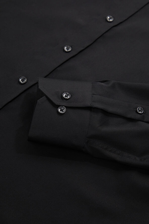 SİYAH UZUN KOLLU CUSTOM FIT GÖMLEK 4