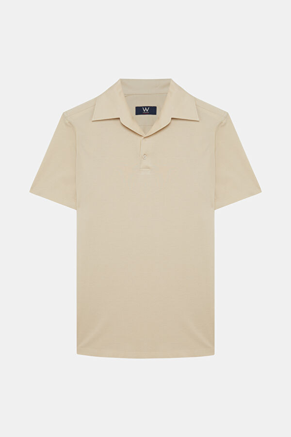 KREM KISA KOLLU POLO YAKA T-SHIRT