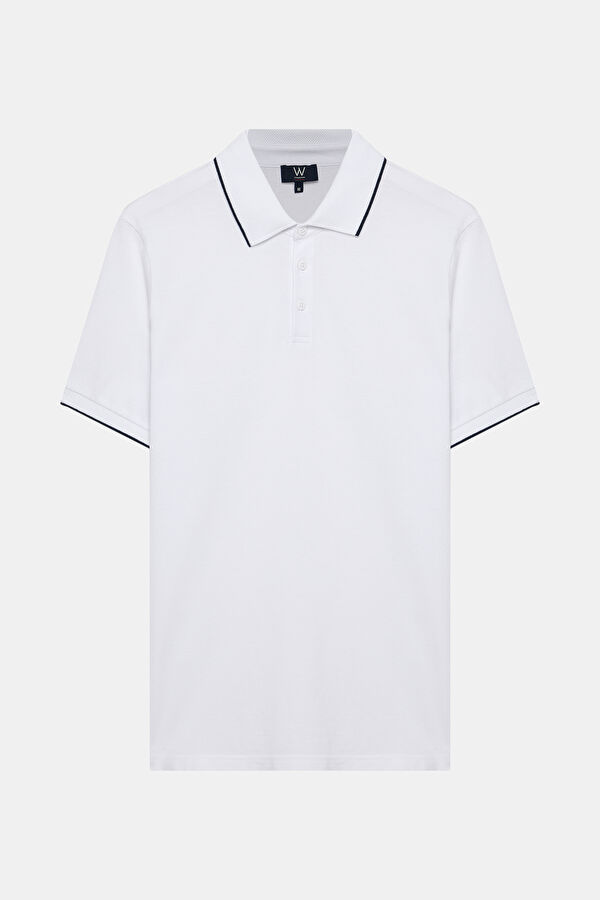BEYAZ POLO YAKA T-SHİRT