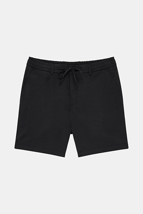 SİYAH VİSKOZ/POLYESTER BERMUDA 4