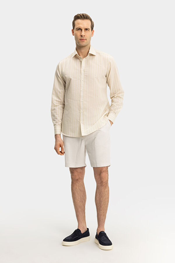 GRİ VİSKOZ/POLYESTER BERMUDA