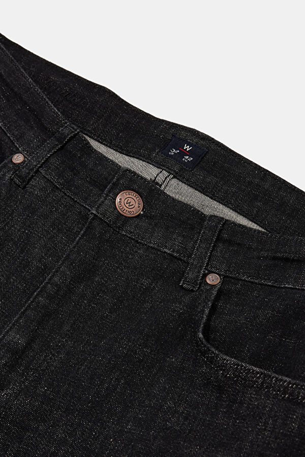 SİYAH BORU PAÇA BEŞ CEP JEAN PANTOLON 3