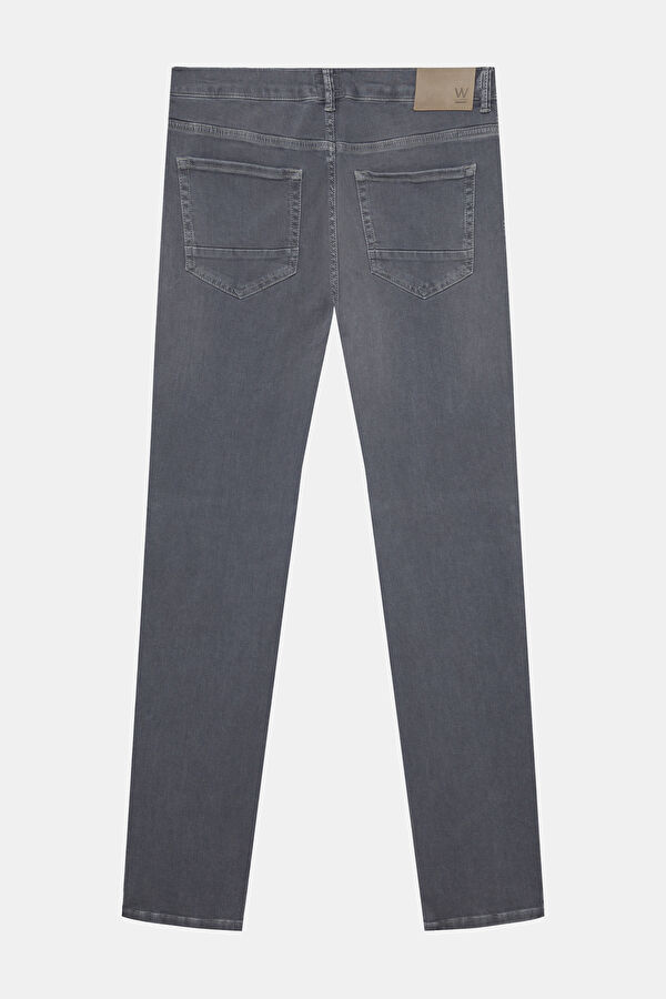 GRİ DAR PAÇA BEŞ CEP JEAN PANTOLON 2
