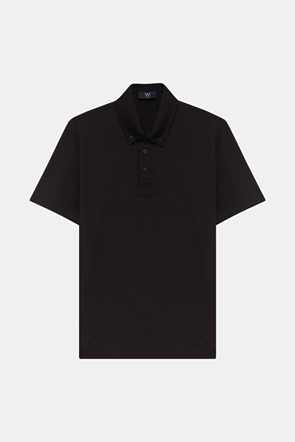 STANDART KALIP SİYAH POLO YAKA T-SHİRT