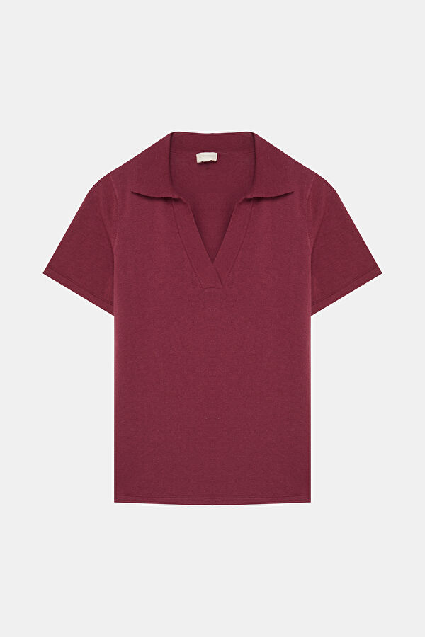 BORDO KETEN KARIŞIMLI TRİKO