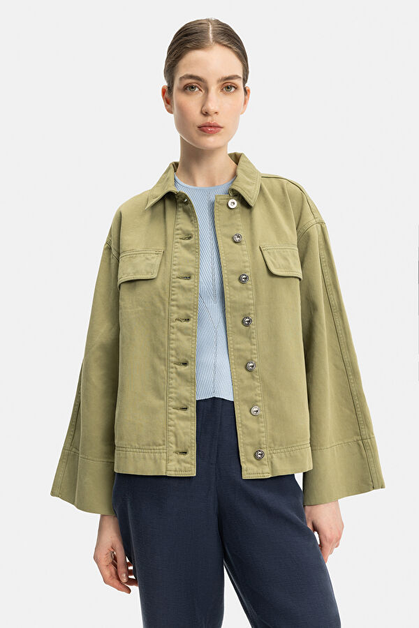 HAKİ PAMUK STANDART KALIP CEKET 4