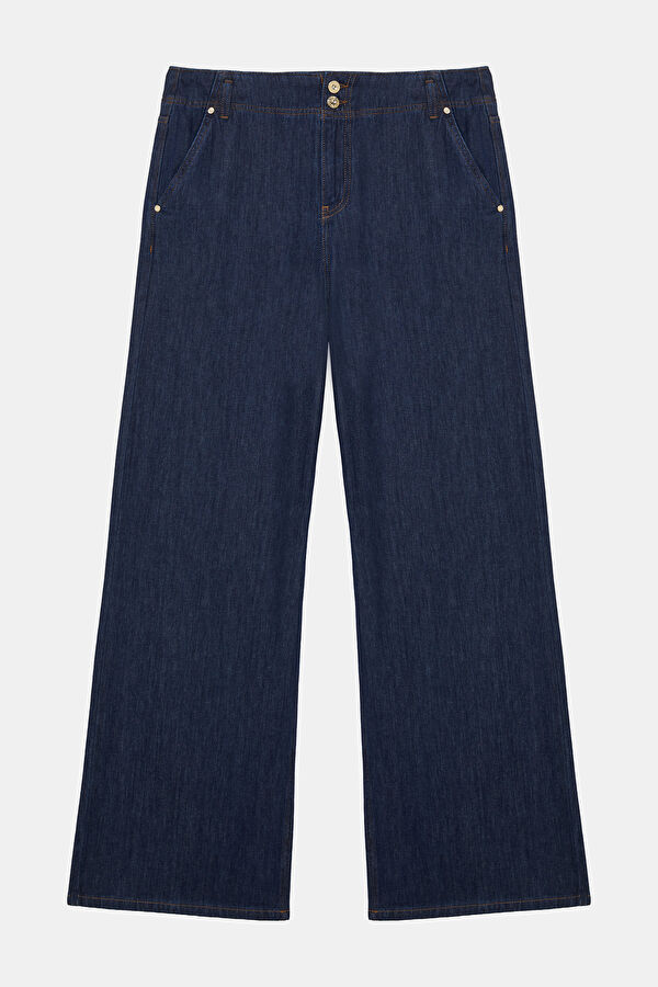 İNDİGO BOL PAÇA STANDART JEAN PANTOLON 4