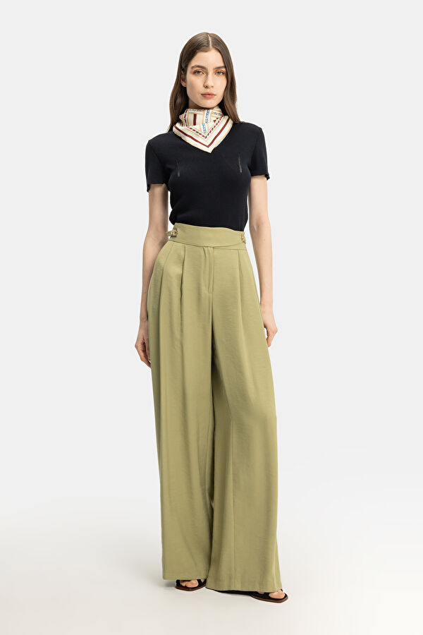 LACİVERT STANDART KALIP VİSKOZ/POLYESTER BLUZ 3