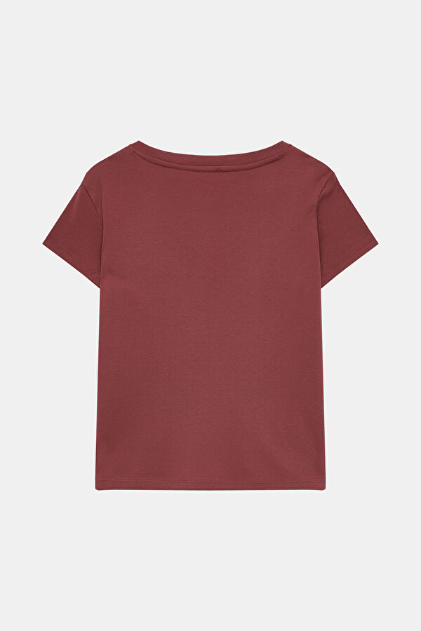 BORDO V YAKA T-SHİRT 2
