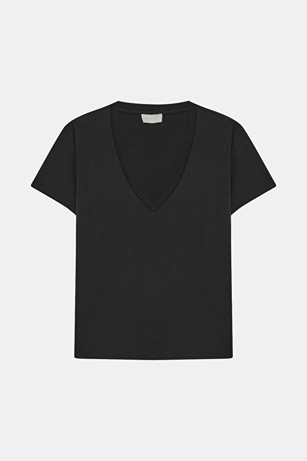SİYAH V YAKA TSHIRT